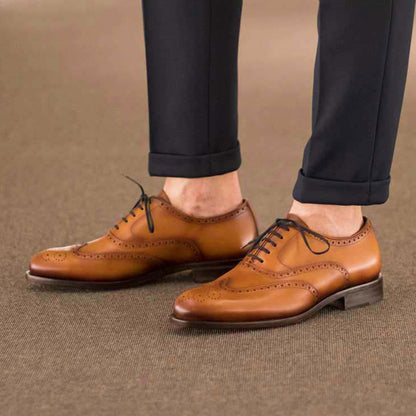 Cognac Calf Full Brogue - Mr. Dan1els Bespoke Shoes