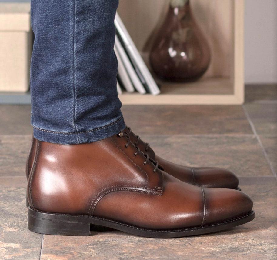 Brown Box Jumper Boot - Mr. Dan1els Bespoke Shoes