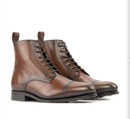 Brown Box Jumper Boot - Mr. Dan1els Bespoke Shoes